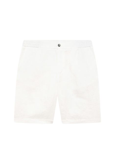 Alpha Studio bermuda in tela di lino color latte con vita elasticizzata ALPHA STUDIO | Bermuda | AU-5373Q1003